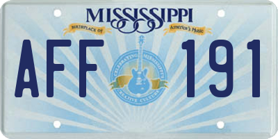 MS license plate AFF191