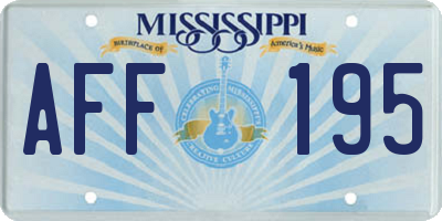 MS license plate AFF195