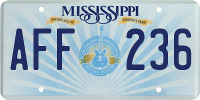 MS license plate AFF236
