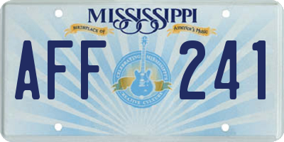MS license plate AFF241