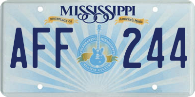 MS license plate AFF244