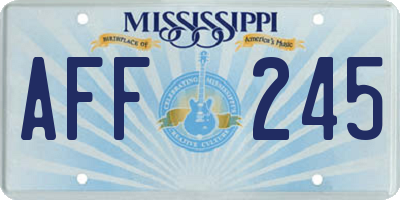 MS license plate AFF245