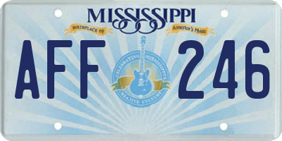 MS license plate AFF246