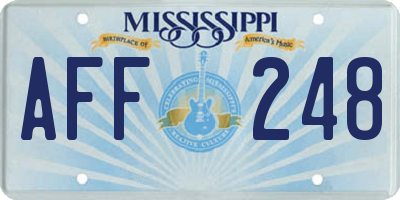 MS license plate AFF248