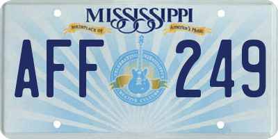 MS license plate AFF249