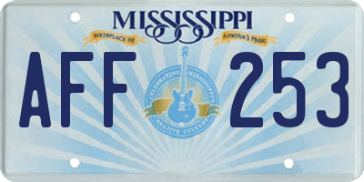 MS license plate AFF253