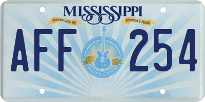 MS license plate AFF254