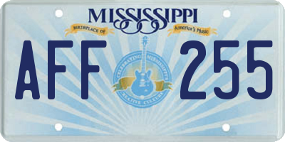 MS license plate AFF255