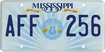 MS license plate AFF256