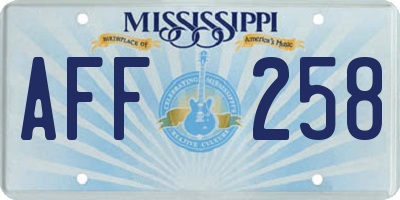 MS license plate AFF258