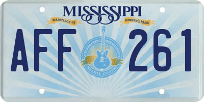 MS license plate AFF261