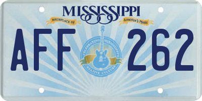 MS license plate AFF262