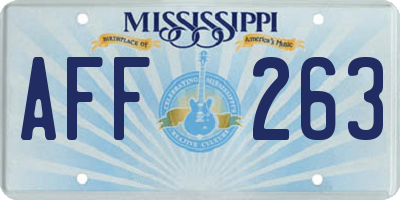 MS license plate AFF263