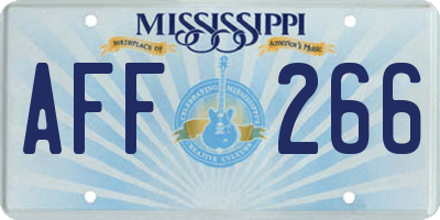 MS license plate AFF266