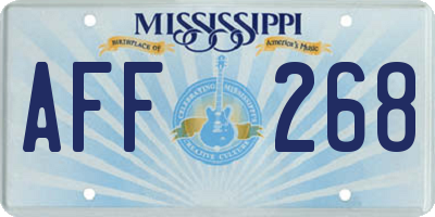 MS license plate AFF268
