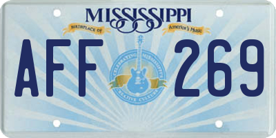 MS license plate AFF269