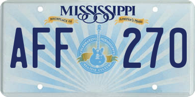 MS license plate AFF270