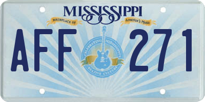 MS license plate AFF271