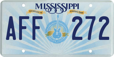 MS license plate AFF272
