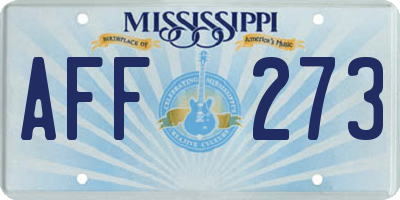 MS license plate AFF273