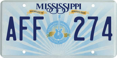 MS license plate AFF274