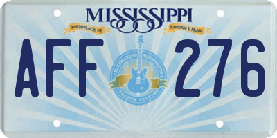 MS license plate AFF276