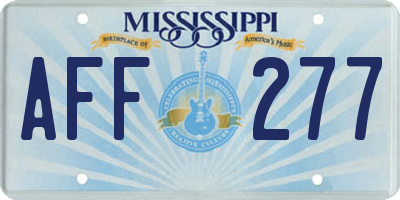 MS license plate AFF277