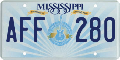 MS license plate AFF280