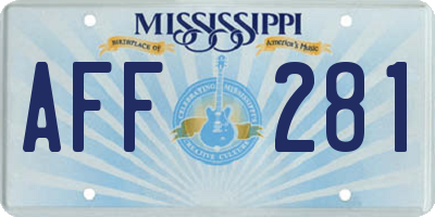 MS license plate AFF281
