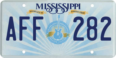 MS license plate AFF282