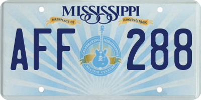 MS license plate AFF288