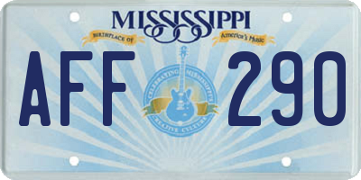MS license plate AFF290