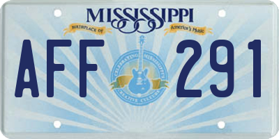 MS license plate AFF291