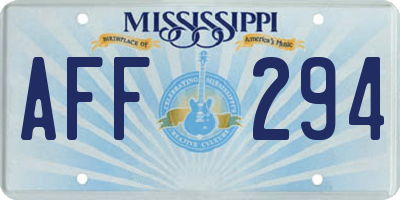 MS license plate AFF294