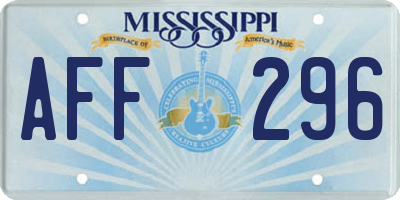 MS license plate AFF296