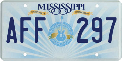 MS license plate AFF297