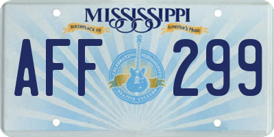 MS license plate AFF299