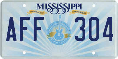 MS license plate AFF304