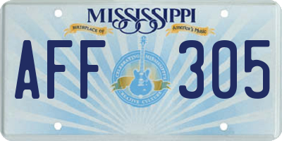 MS license plate AFF305