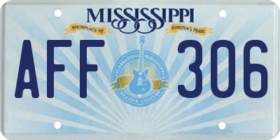 MS license plate AFF306