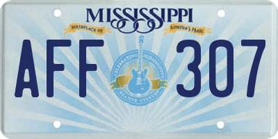 MS license plate AFF307