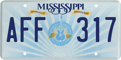 MS license plate AFF317