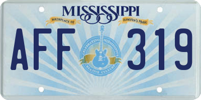 MS license plate AFF319