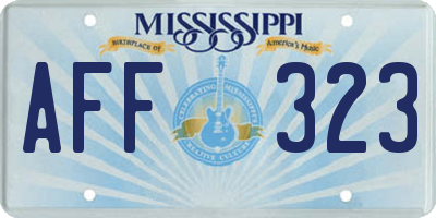 MS license plate AFF323
