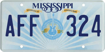 MS license plate AFF324