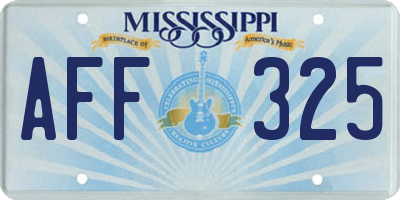 MS license plate AFF325