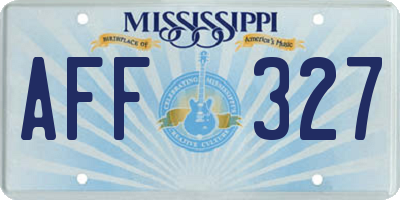 MS license plate AFF327