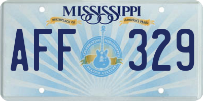 MS license plate AFF329