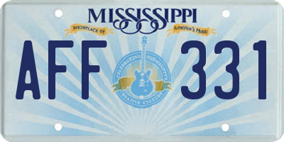 MS license plate AFF331