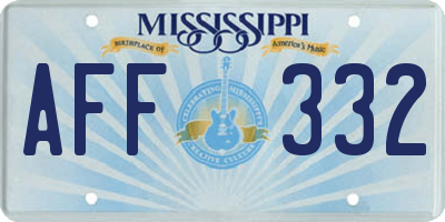 MS license plate AFF332